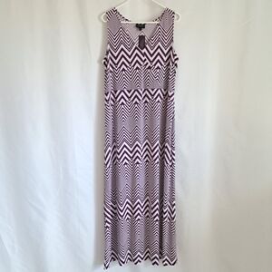 Lane Bryant Purple Chevron Print Maxi Dress